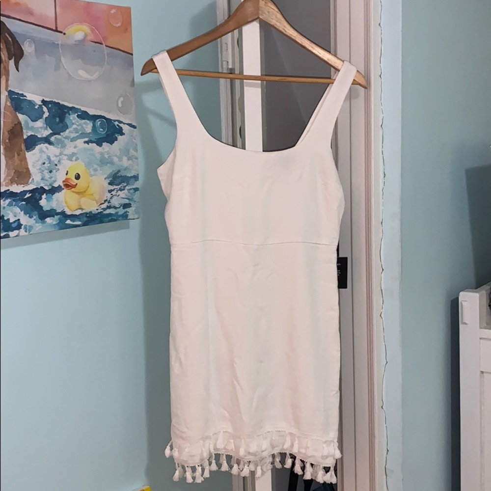 Lulus NWT white dress with tassels!